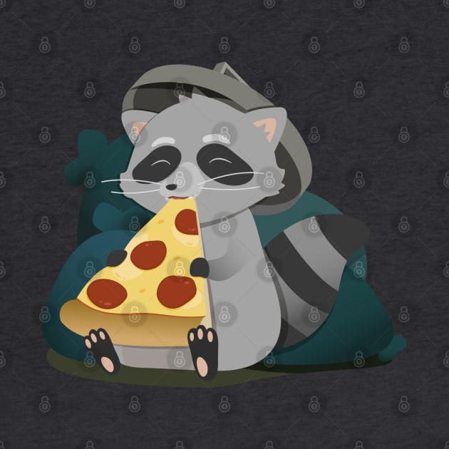 Trash Panda Pizza Time by StrayKoi